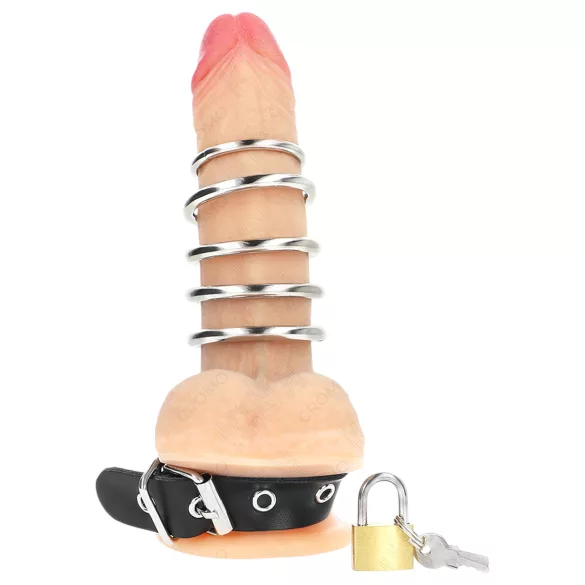 Kink - anneau pénien avec anneaux métalliques - noir