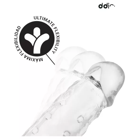 Addicted Toys - gaine pénis avec anneau testicules - 23cm transparent