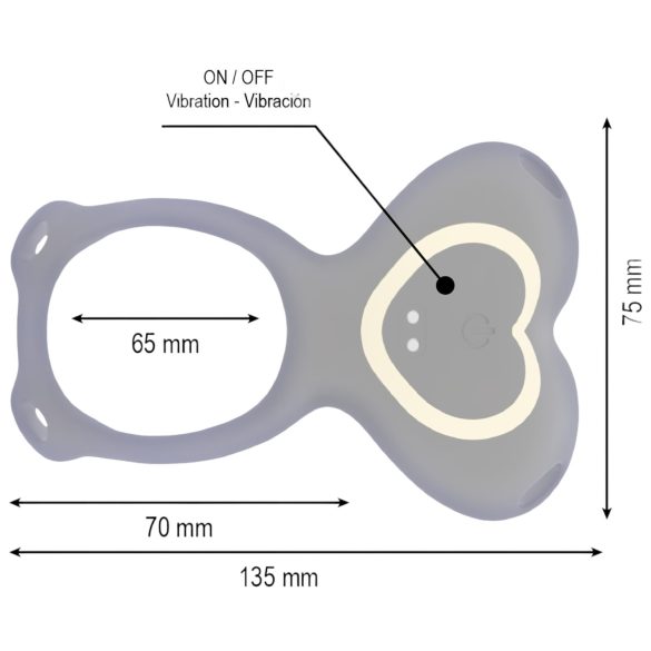 IBIZA - gode ceinture vibrant stimulateur clitoridien - silicone noir