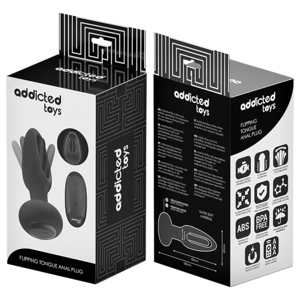 Addicted Toys - vibromasseur anal à langue rotative - silicone noir