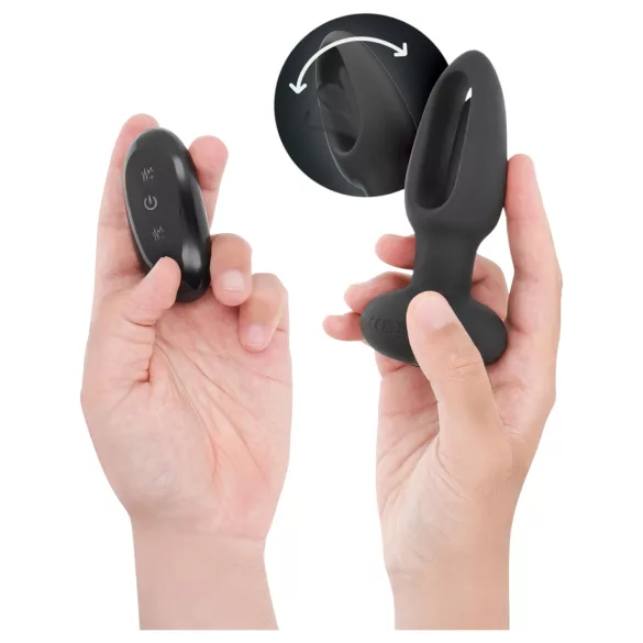 Addicted Toys - vibromasseur anal à langue rotative - silicone noir