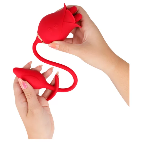 Intense Melanie - stimulateur clitoridien 2en1 langue vibrante - silicone rouge
