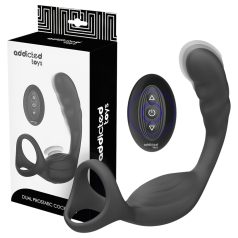   Addicted Toys - plug anal vibrant avec cockring et anneau testicules - noir