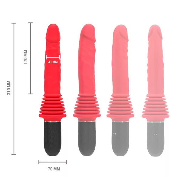 Intense Cynthia - vibromasseur va-et-vient ventouse - rouge