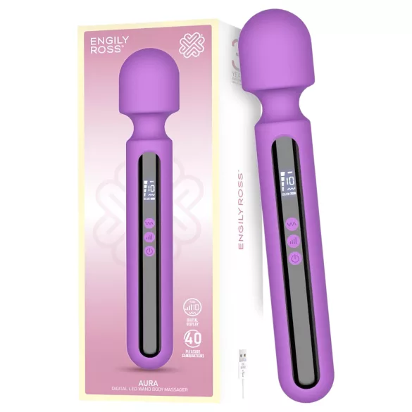 Engily Ross Aura - vibromasseur rechargeable digital - silicone violet