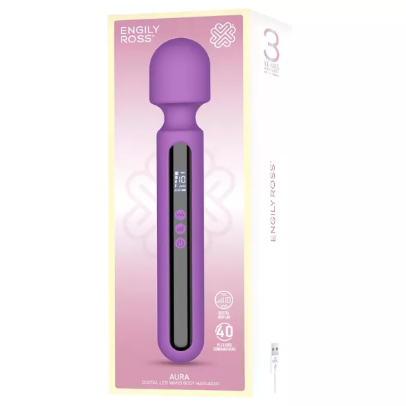 Engily Ross Aura - vibromasseur rechargeable digital - silicone violet