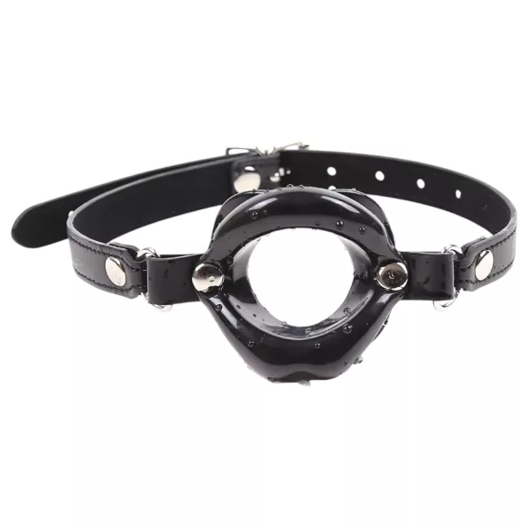 Latetobed - bâillon bouche forme lèvres - silicone noir