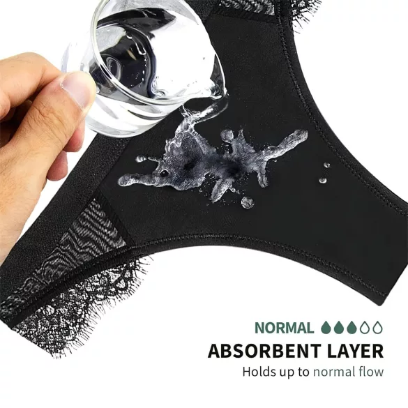 Adalet Flora Normal - culotte menstruelle absorbante - noir - L