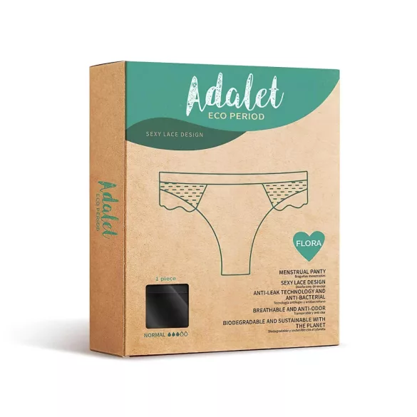 Adalet Flora Normal - culotte menstruelle absorbante - noir - L