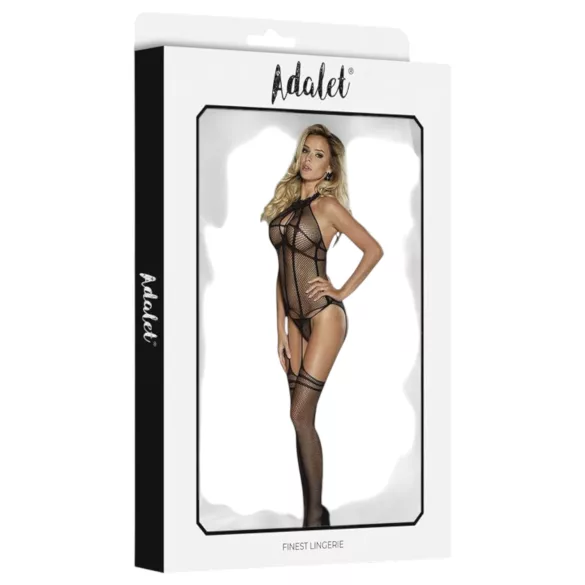 Adalet Mia - ensemble résille à col - noir