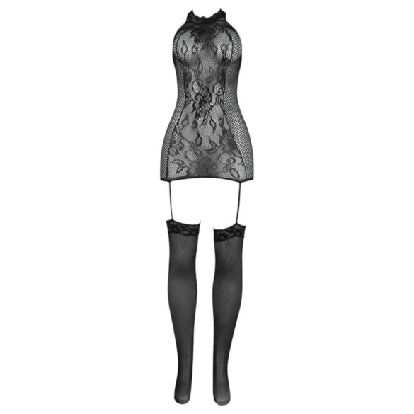 Adalet Nicole - ensemble lingerie résille dentelle - noir