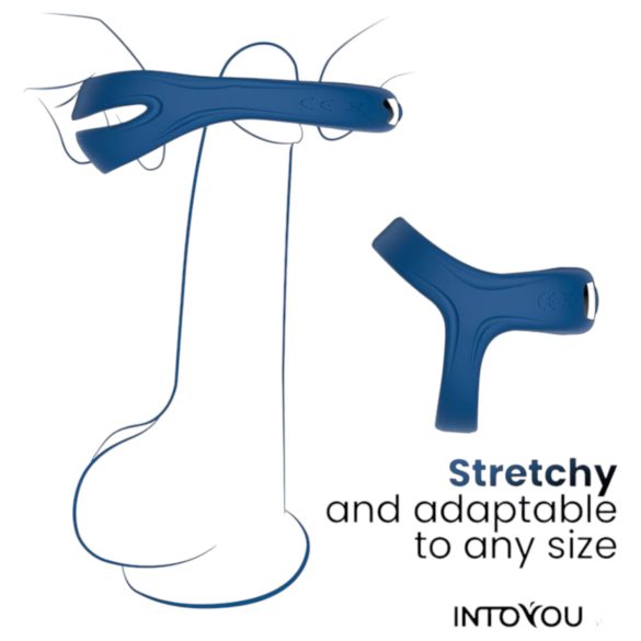 INTOYOU - anneau pénien vibrant connecté - silicone bleu