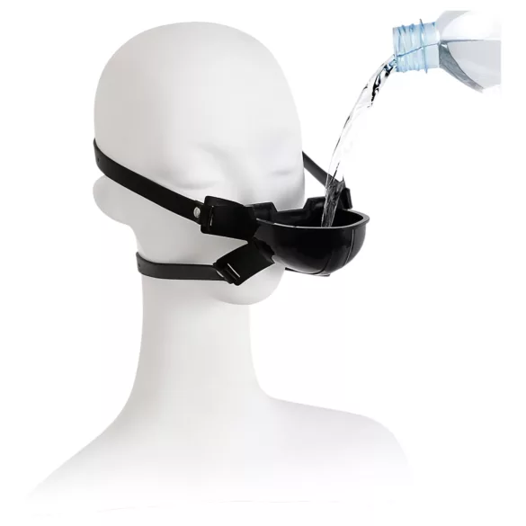 Latetobed - bâillon bouche avec abreuvoir - silicone noir