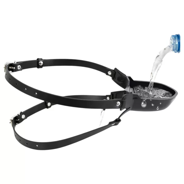 Latetobed - bâillon bouche avec abreuvoir - silicone noir