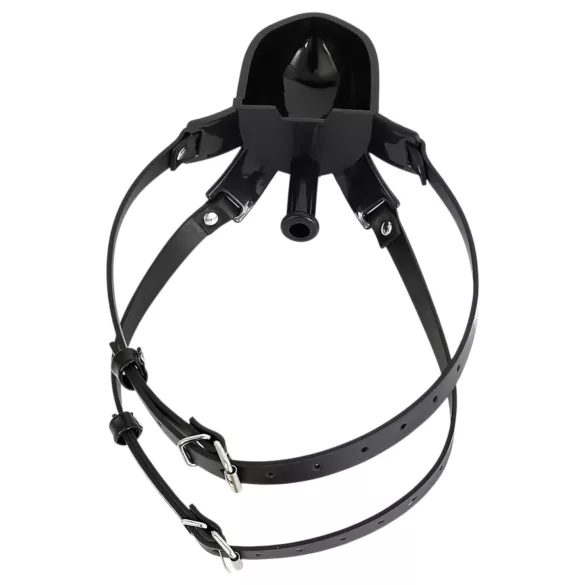 Latetobed - bâillon bouche avec abreuvoir - silicone noir