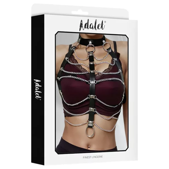 Adalet Hilda - harnais chaîne - cuir vegan noir