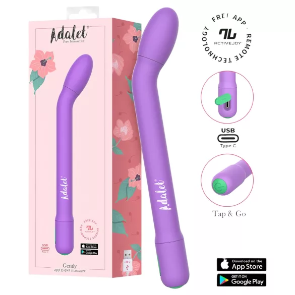 Adalet Gently - stimulateur vibrant point G et prostate - violet - connecté