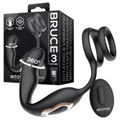   IntoYou Bruce - stimulateur prostatique rotatif radio-commandé avec double anneau (noir)