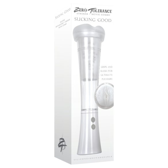 Zero Tolerance - masturbateur vibrant et aspirant rechargeable - transparent