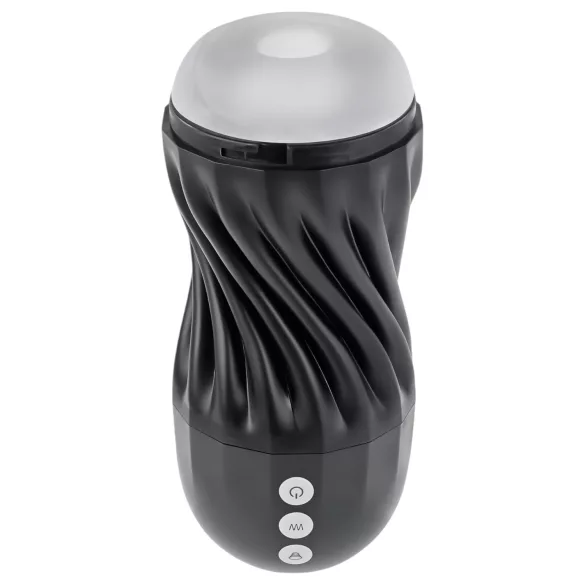 Playboy Solo Stroker - masturbateur suceur rechargeable (noir)