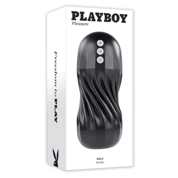 Playboy Solo Stroker - masturbateur suceur rechargeable (noir)