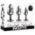 Evolved Black Gem - set plug anal métal - pierre noire - argent
