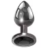 Evolved Black Gem - set plug anal métal - pierre noire - argent