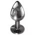 Evolved Black Gem - set plug anal métal - pierre noire - argent