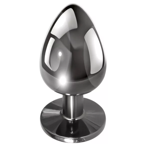 Evolved Black Gem - set plug anal métal - pierre noire - argent