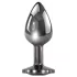 Evolved Black Gem - set plug anal métal - pierre noire - argent