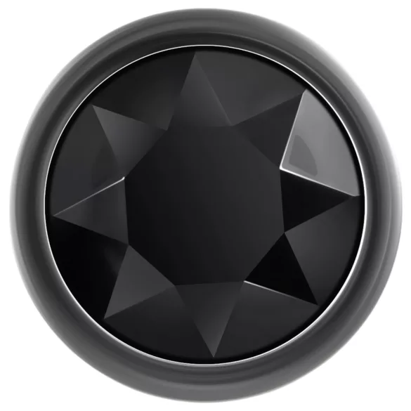 Evolved Black Gem - set plug anal métal - pierre noire - argent