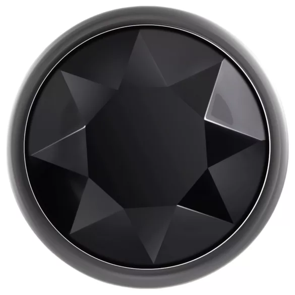 Evolved Black Gem - set plug anal métal - pierre noire - argent