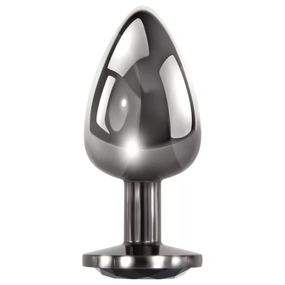 Evolved Black Gem - set plug anal métal - pierre noire - argent