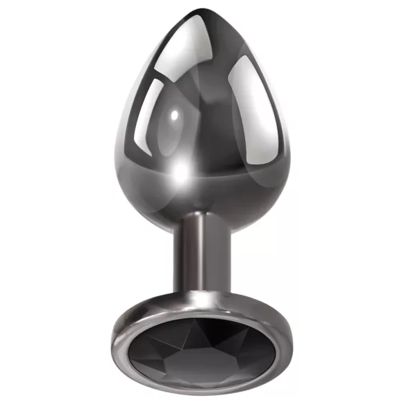 Evolved Black Gem - set plug anal métal - pierre noire - argent