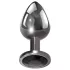 Evolved Black Gem - set plug anal métal - pierre noire - argent