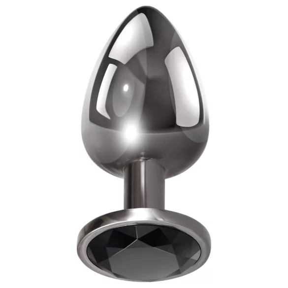 Evolved Black Gem - set plug anal métal - pierre noire - argent