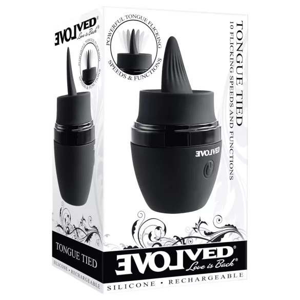Evolved Tongue Tied - vibromasseur rechargeable à langue (noir)
