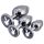 Plug anal Playboy - Set 3 pièces (argent)