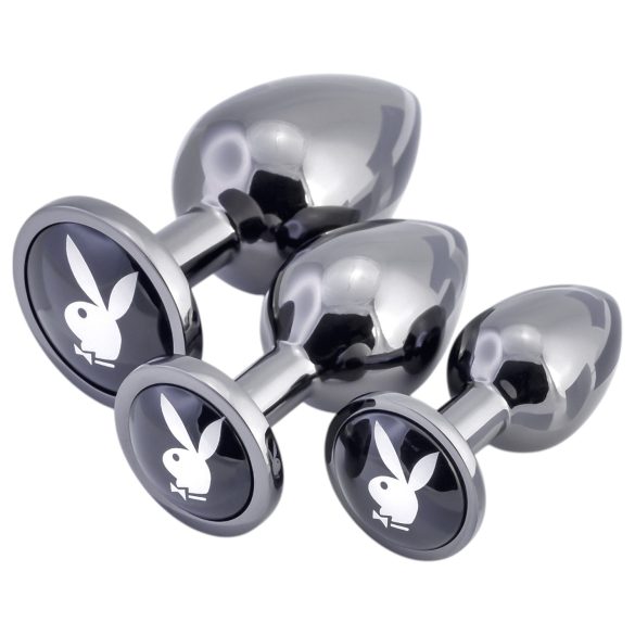 Plug anal Playboy - Set 3 pièces (argent)