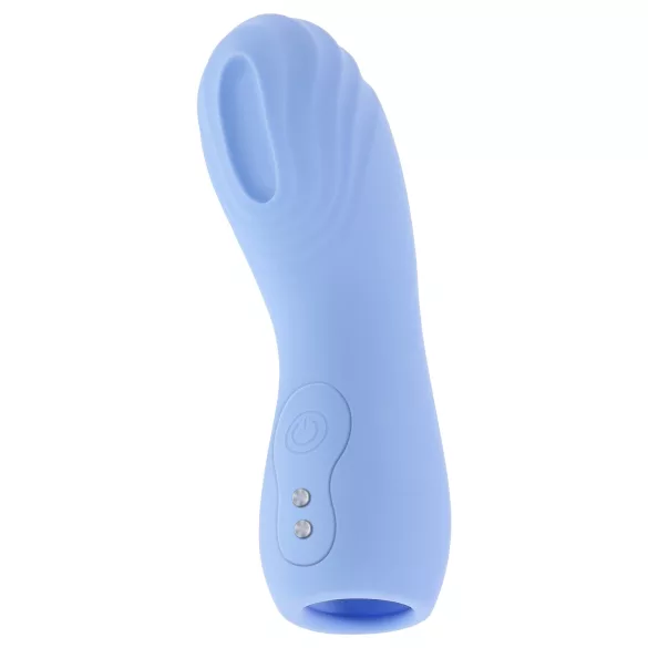 Evolved - stimulateur doigt vibrant texturé - silicone bleu