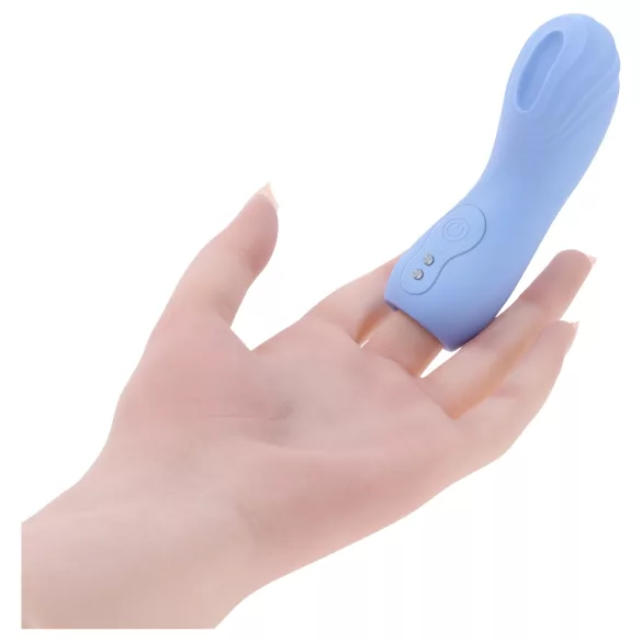 Evolved - stimulateur doigt vibrant texturé - silicone bleu