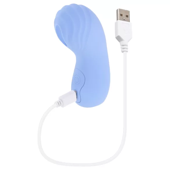Evolved - stimulateur doigt vibrant texturé - silicone bleu