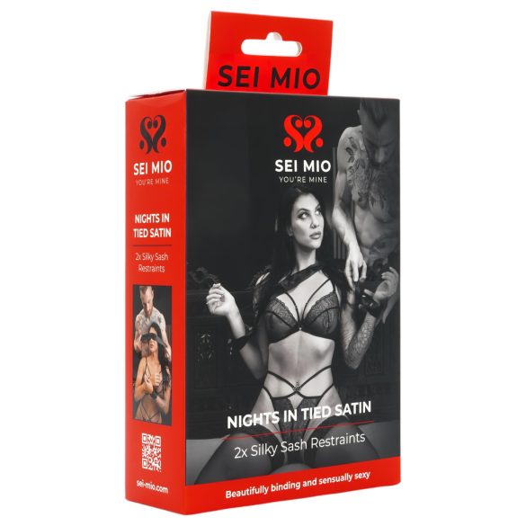 Sei Mio - kit de bondage en satin - noir