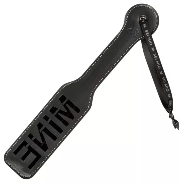 Sei Mio - paddle avec inscription - simili cuir noir