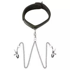 Sei Mio - collier avec pinces à tétons - noir