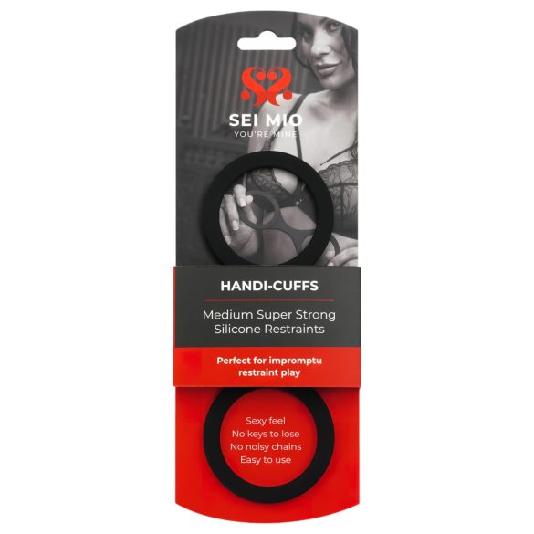 Sei Mio - menottes en silicone - taille M - noir