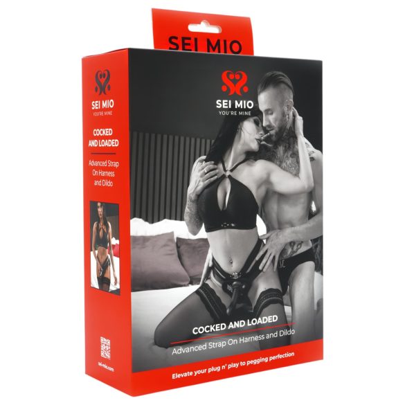 Sei Mio - Harnais avec gode 15 cm (noir)
