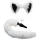 TAILZ - plug anal queue de renard avec serre-tête - noir et blanc