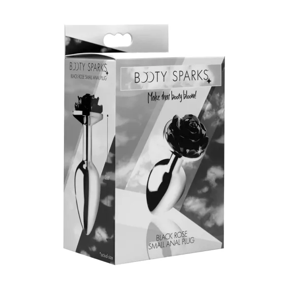 Booty Sparks Black Rose - plug anal aluminium - argent noir