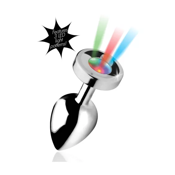 Booty Sparks - plug anal lumineux - grand - argenté